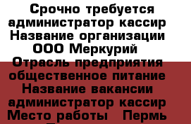 Срочно требуется администратор-кассир › Название организации ­ ООО“Меркурий“ › Отрасль предприятия ­ общественное питание › Название вакансии ­ администратор-кассир › Место работы ­ Пермь › Подчинение ­ управляющая › Минимальный оклад ­ 19 000 - Пермский край, Пермь г. Работа » Вакансии   